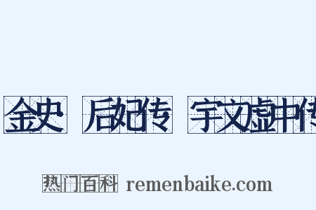 金史·后妃传·宇文虚中传是什么意思的图片